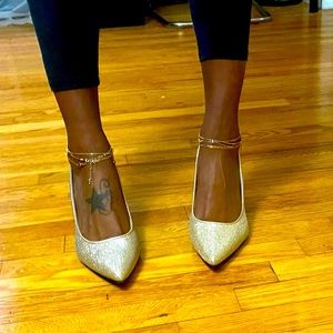 Fioni Night Glitter Gold Heels